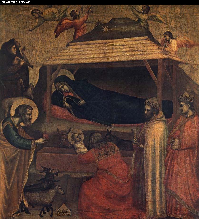 GIOTTO di Bondone Nativity,Adoration of the Shepherds and the Magi